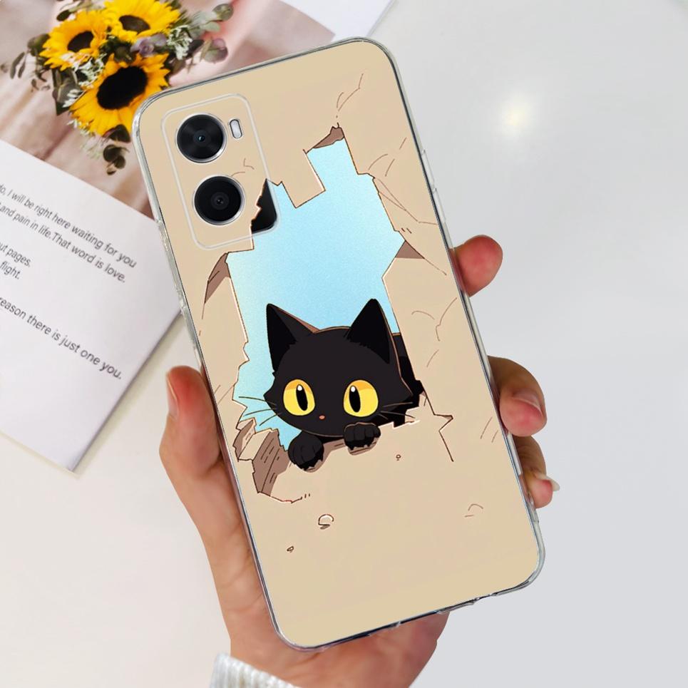 Pour Oppo A36 A76 A96 4G Coque Arrière Dessin Animé Style Cool Animaux Girly Souple TPU Silicone Pare-chocs Oppo A76 A 76 CPH2375 Coque Transparente