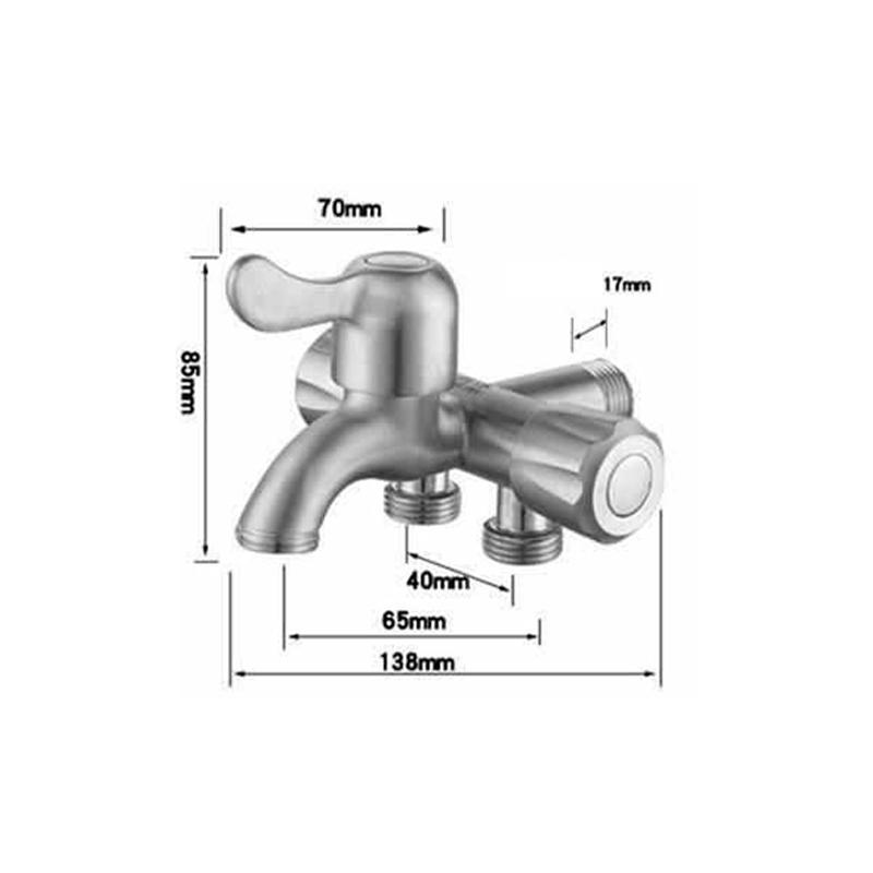 Rubinetto a 3 vie in acciaio inossidabile Tre rubinetti Rubinetto per lavatrice Acqua Bagno Cucina Rubinetto