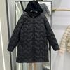 Year down jacket women's loose and thin medium and long knitted hooded casual short hooded jacket
