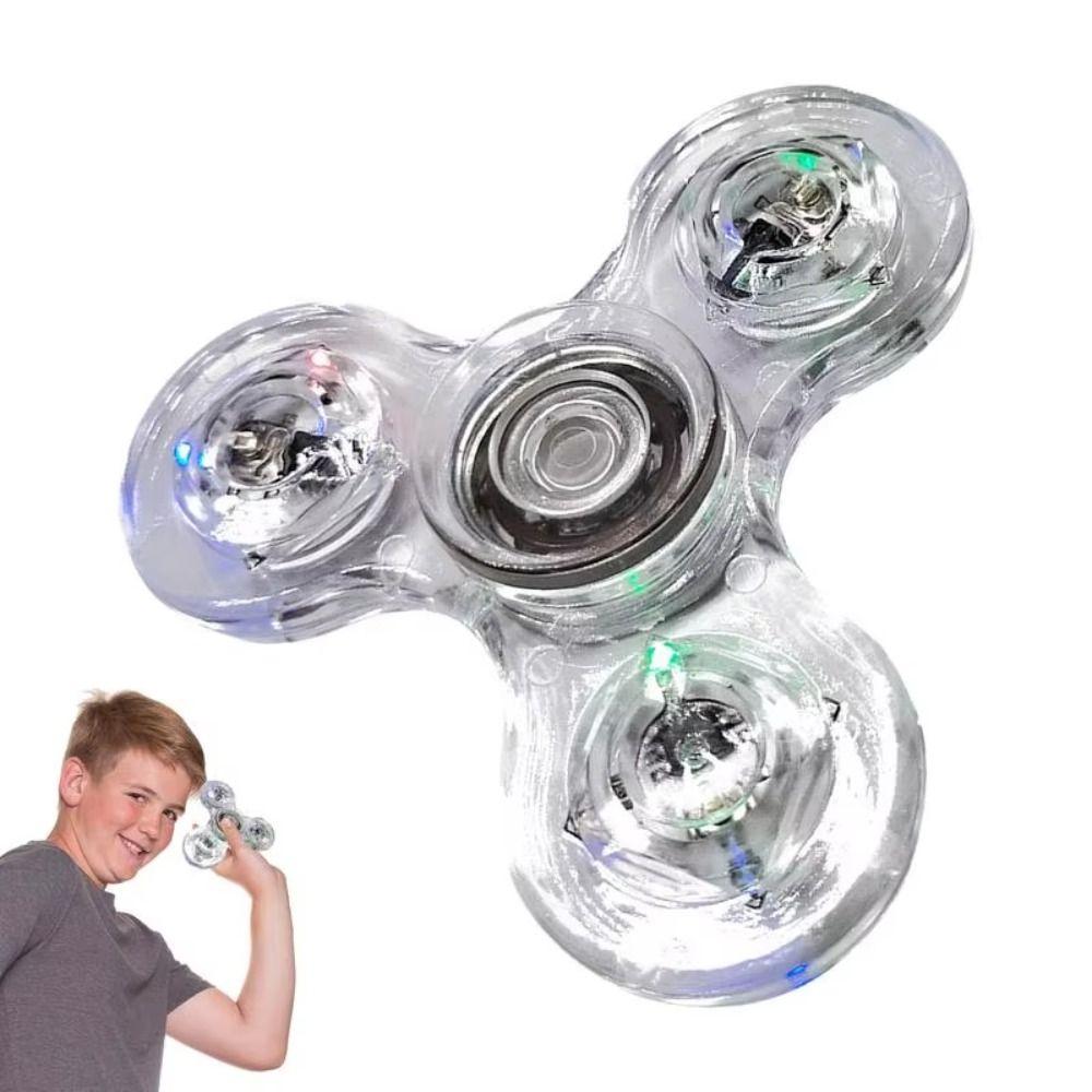 LED Licht Leuchtendes Fingerspitz-Gyroskop Kristall Elektrisches Fingerspitz-Spielzeug Leuchtender Handspinner Büro