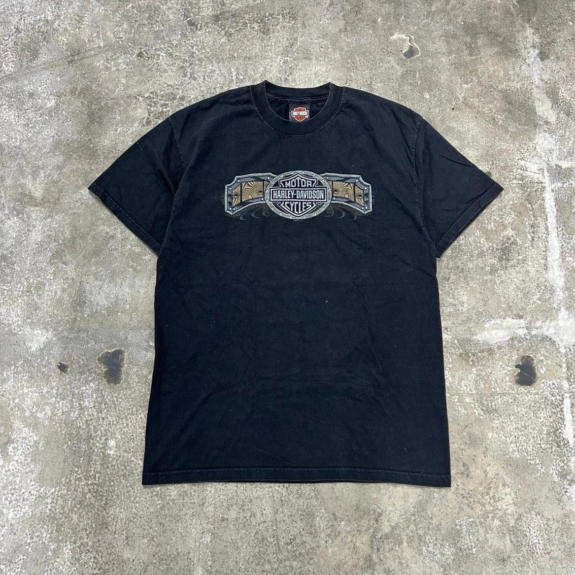

Черная футболка Harley в стиле Y2K 2007, размер L XL