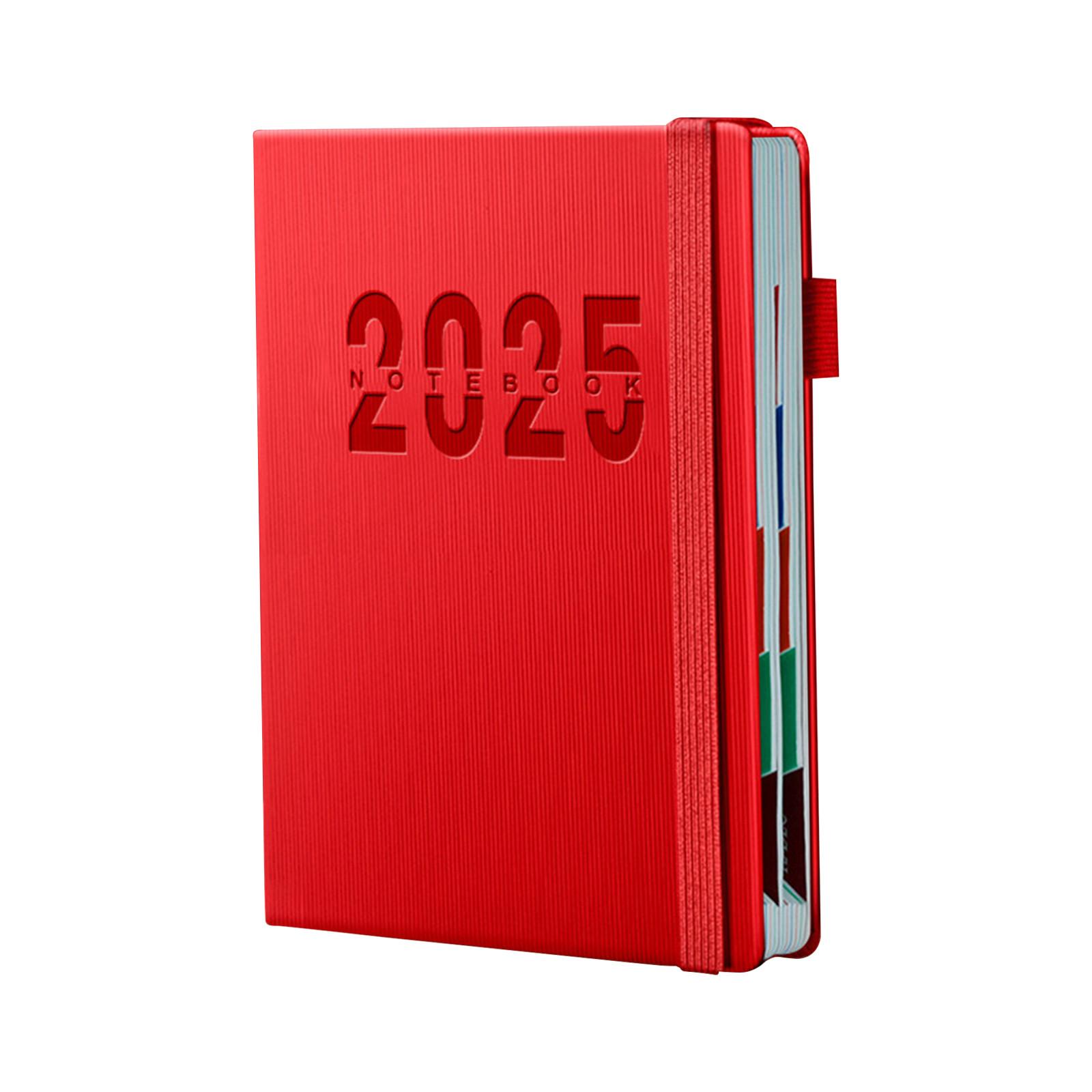 

Планировщик 2025 года — еженедельный и ежемесячный планировщик, 2 календаря-планировщика в твердом переплете на 2025 год One Size красный