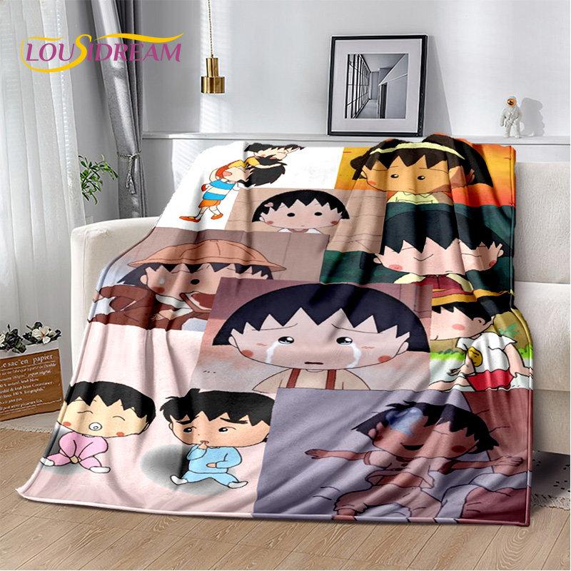 Chi-bi Maruko Sakura Momoko Cartone Animato Morbida Coperta di Peluche, Coperta di Flanella Coperta da Lancio per Soggiorno Camera da Letto Letto Divano Picnic Bambino