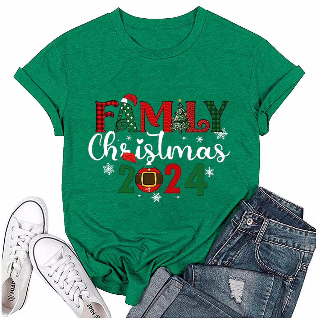 Γυναικείο Καθημερινό Χριστουγεννιάτικο Μπλουζάκι Πουλόβερ Κοντομάνικο Φαρδύ με Στρογγυλή Λαιμόκοψη