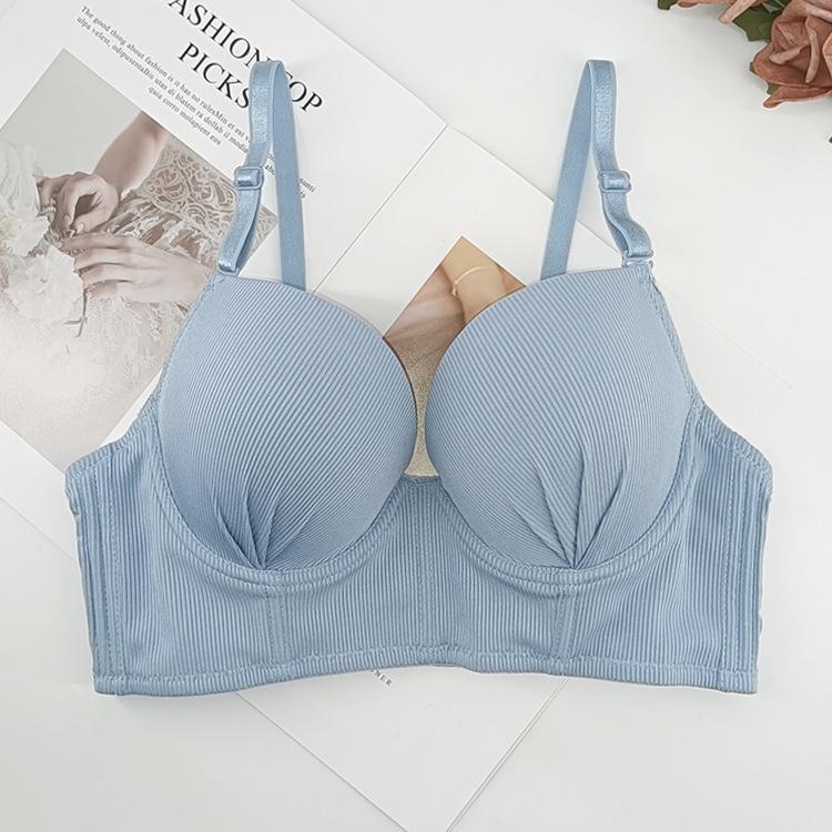 

Underwear women s sexy and charming gathering anti-light underwear, girls bras, anti-sagging bras 85B світло-синій колір