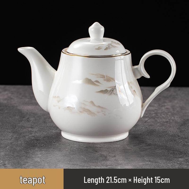 Gold Rimmed Bone China 9-Piece Banquet Tableware Set