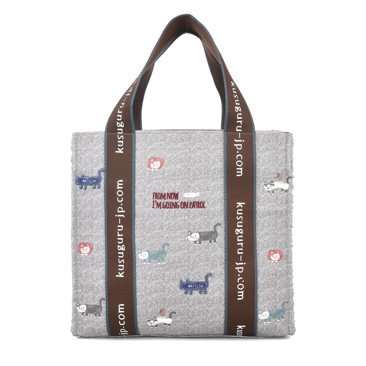 

[Kusuguru Japan] Chic Boa Square Tote Bag, Women s, Gray