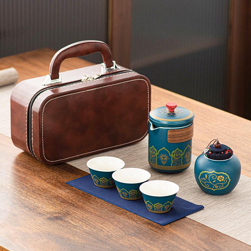 Portable Kung Fu Tea Set with Custom Logo - Ideal for Festivals, Corporate Gifts, and Outdoor Use
