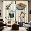 VIKAMA American Kitchen Vintage Watercolor Curtains Living Room Bay Window Vintage Cafe American Country Style