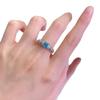 Luoxi Temple Jewelry 2024 S925 Silver Inlaid 6*6mm Paraiba European-American Light Luxury Ring