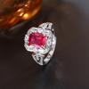 Exclusive cultivation diamond adjustable ring style luxury square ring set with zircon copper ring