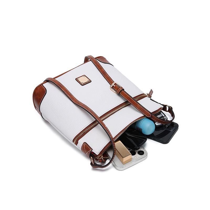 Dámská taška Vintage Pebbled Lychee Grain Textura Crossbody taška Vícebarevná dámská taška