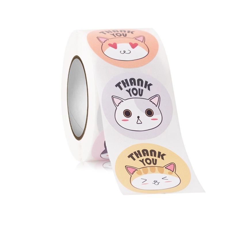 500Pcs/Roll Cartoon Animals Reward Stickers 2.5cm/1.0'' Diy Adorn Gifts Decoration Graffiti Game Art Labels Learning Rewards