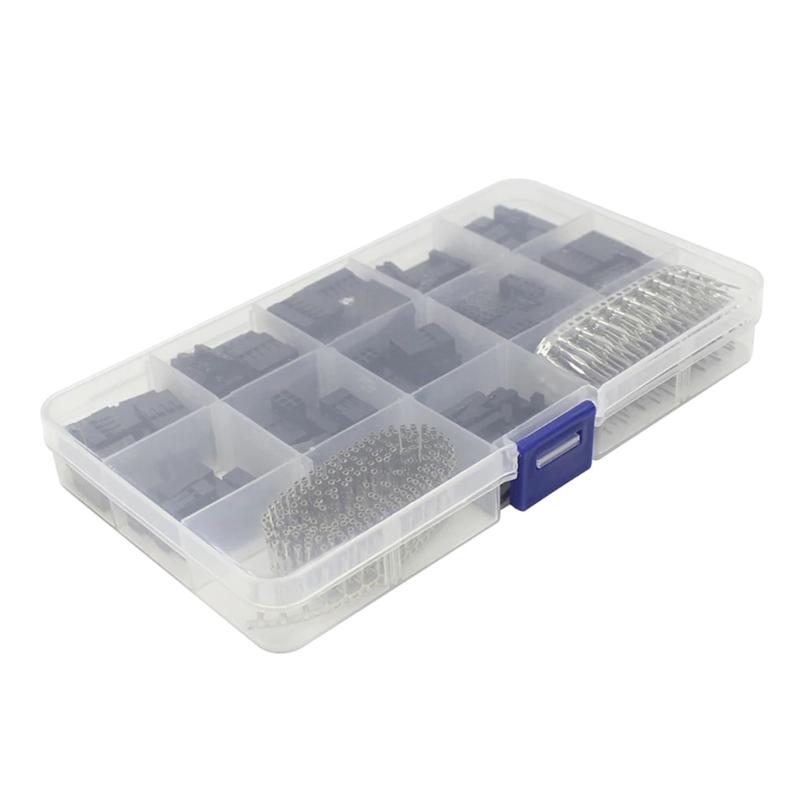 

620Pcs Male Female Crimping Pin Adaptors Connectors Kits 2.54mm Jumper Wire Pin Header Housing Kits Easy to Use 1