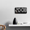Temperature/Date Display Electronic Wall Clock Dual Alarms 12/24H Format Wall-mounted Clock LED Display DST Function