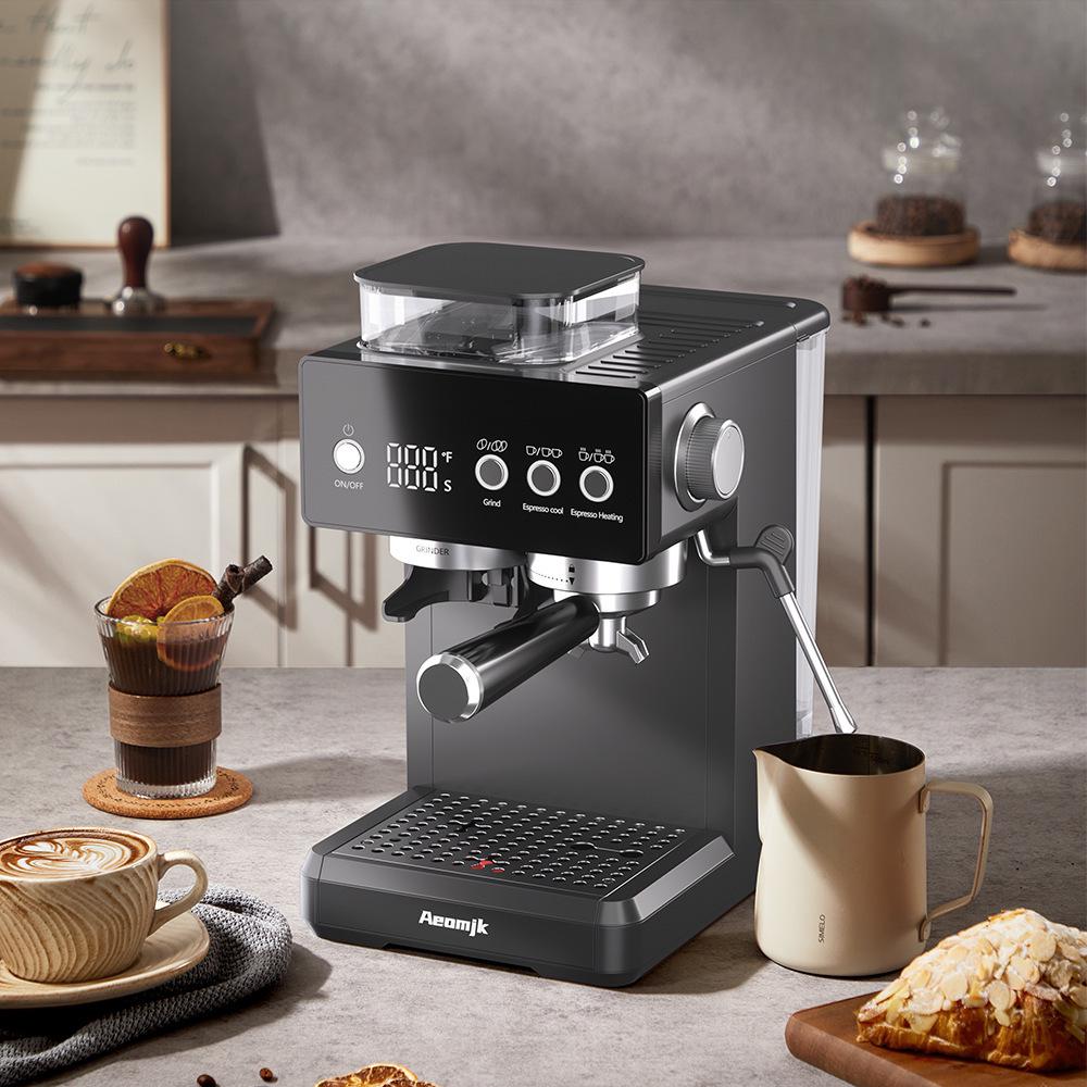 Aeomjk CM5540 Semi-Automatic Italian Coffee Machine with Room Temp Cold Brew & Milk Frothing