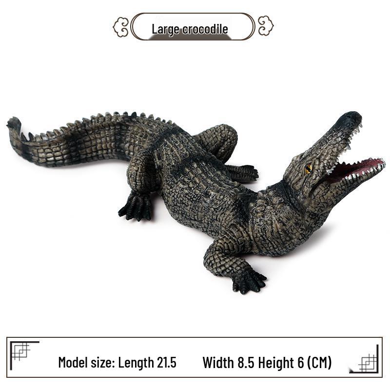 Realistic Off-White Large Yangzi Crocodile Children s Toy with Heartbeat Feature