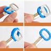 8pcs Soft Hollow Mixed Color Round Home Keys Cap Silicone Key Covers Keyring