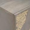 Sideboard Gray and Gold 60 x 33 x 75 cm Solid Mango Wood