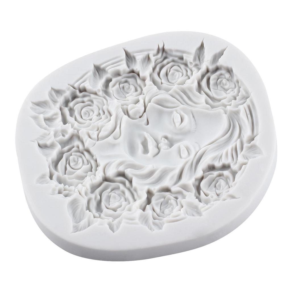 Goddess Silicone Molds Flower Goddess Fondant Mold Cake Decorating Tools Cupcake Topper Chocolate Candy Craft Gum Paste Polymer Clay