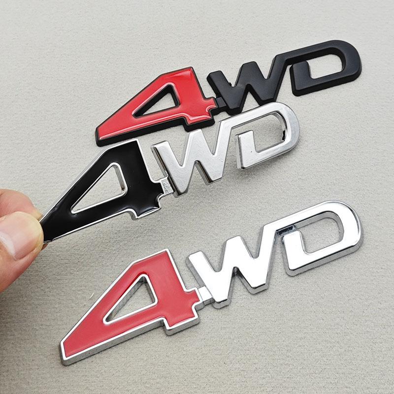 3D Metal Car Logo 4WD Sticker Trunk Badge Fender Side Emblem For JEEP Toyota Frod Chevrolet Honda Universal Accessories Wq1