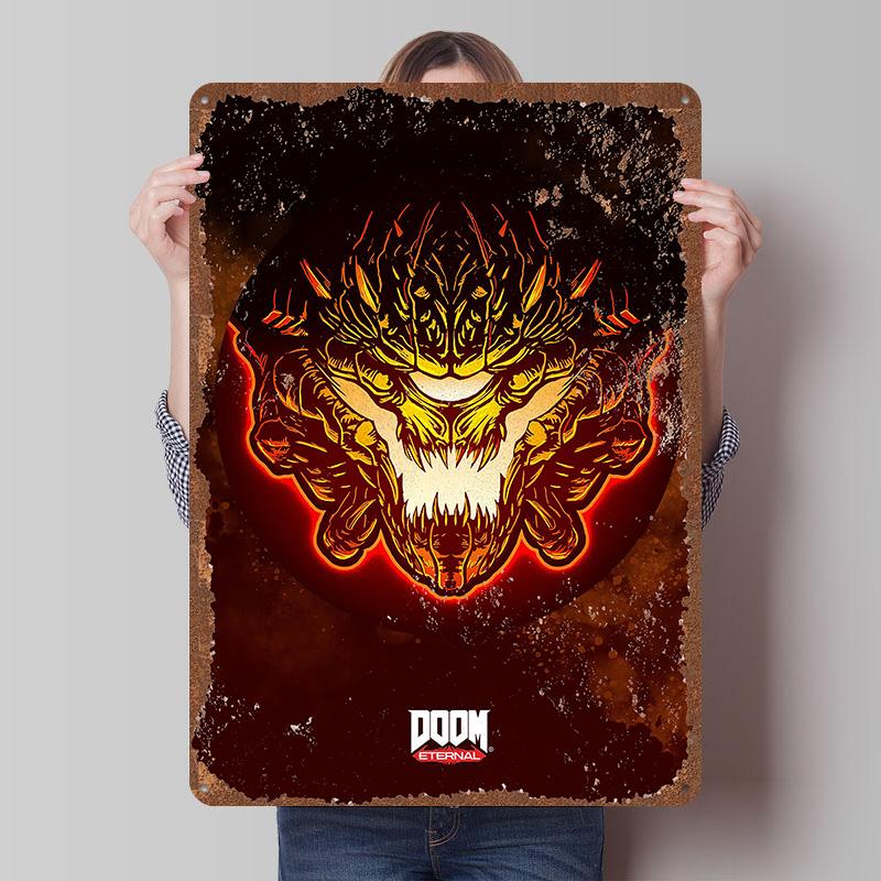 DoomS Tinplate Posters Custom Wall Art Vintage Metal Signs Retro Tin Plaque for Bedroom Decoration Gaming Home Decor Accessories