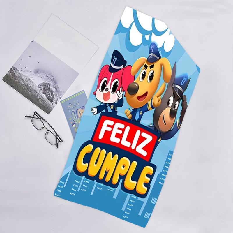 1pc Sheriff Labrador3 Beach Towel, Beach and Seaside Swimming Pool Equipment, Fashion Pattern, Rectangular, Travel Essentials
