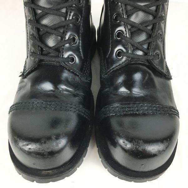 UK England UNDERGROUND UG Stahlkappe 10-Loch Rockstiefel 24.5-25 Schwarz(GEBRAUCHT)