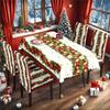 1 Set Christmas Tablecloth And Chair Covers Rectangle Party Table Cloth Vintage Dining Table Cover for Home Decoration Christmas