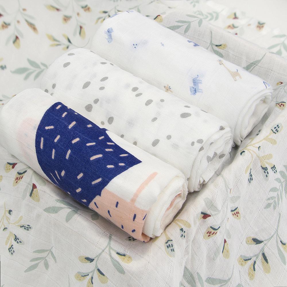 3 PCs Bamboo Cotton Gauze Diapers Newborn Baby Washable Baby Diaper Cloth Comfortable Breathable Absorbent Soft Summer