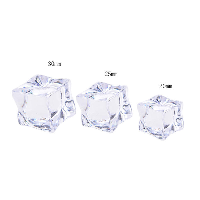 10Pcs/Pack Fake Artificial Acrylic Ice Cubes  Clear 2/2.5/3Cm Square,