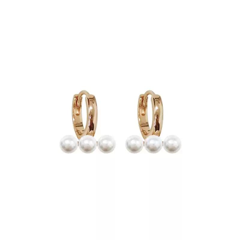 Simple Circle Pearl Earrings Design Temperament Senior Sense Versatile Match Party Gift Fashion Ear Jewelry