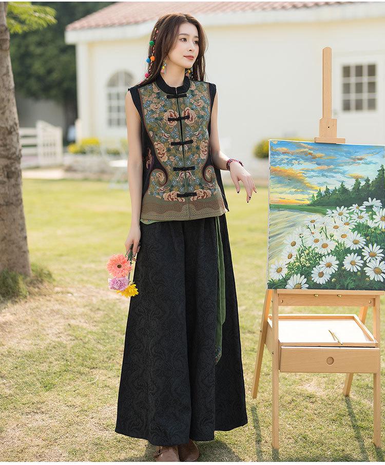 Chaleco Chino Retro Bordado con Botones de Rana - Chaqueta Cárdigan de Temperamento de Alta Gama