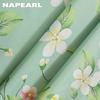 1 STÜCK NAPEARL Ländlicher Stil Sommer Grün Blumenmuster Vorhänge Vollverdunkelungsvorhänge für Schlafzimmer Wohnzimmer Balkonfenster zur Heimdekoration