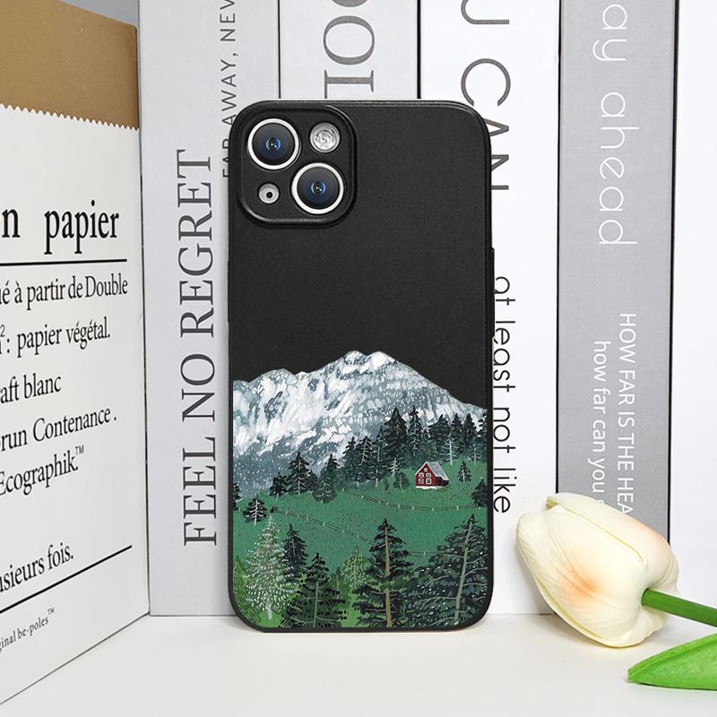 Cartoon Field Mountain Landscape Printed Phone Case for iPhone 17 16 12 11 14 13 15 Pro Max Mini X XS MAX XR 7 8 Plus Soft Cover