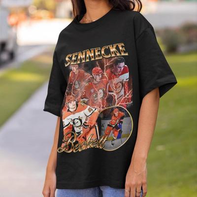 Beckett Sennecke Hemd Vintage 90er Anaheim Ducks NHL Hockey Design Retro Bootleg Pullover Geschenk Klassisches Grafik-Design Unisex T-Shirt Limitierte Auflage