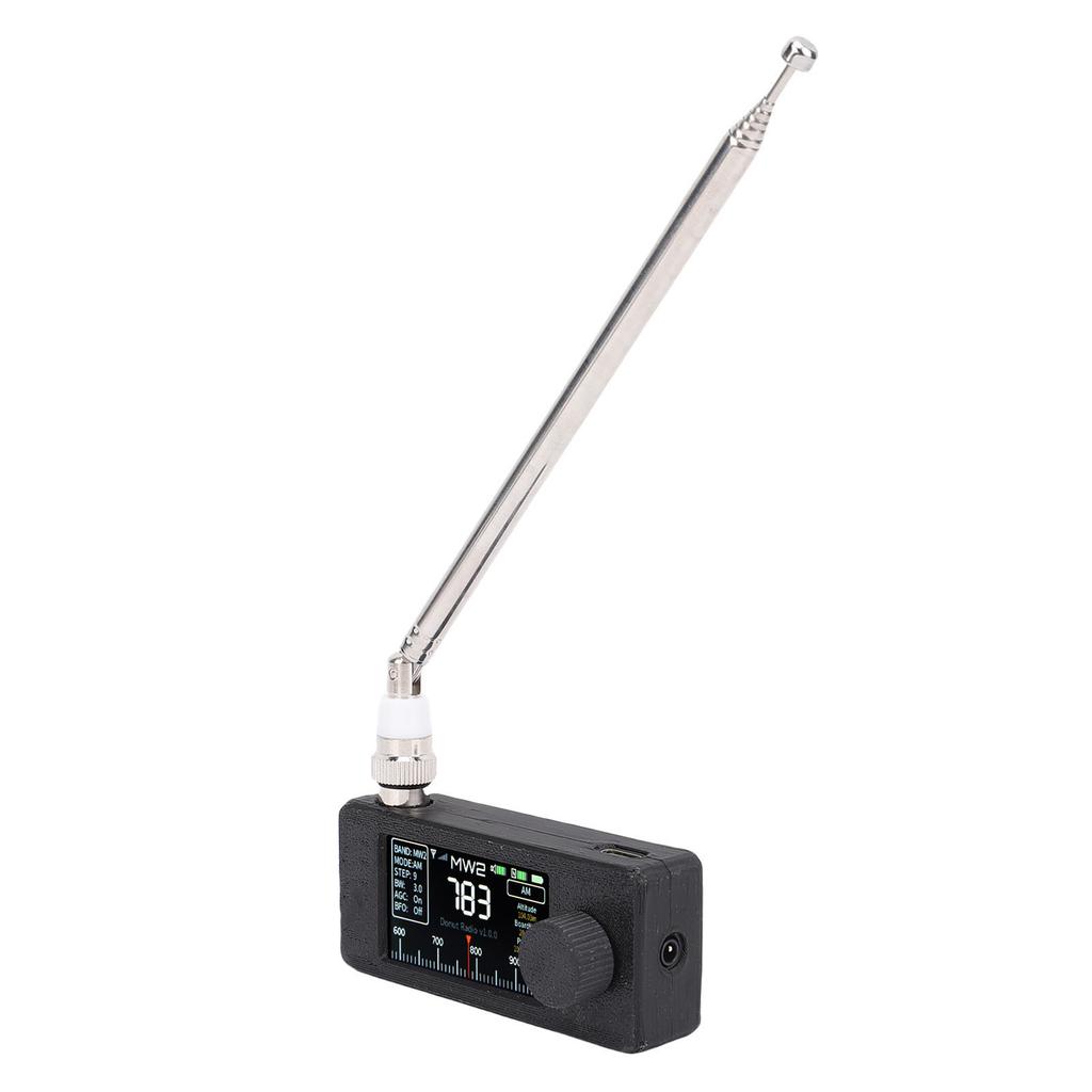 SI4732 Radio AM FM LSB USB Transistor Radio Receiver with 1.9in Color Screen 3.5mm Headphone Jack Telescopic Antennae