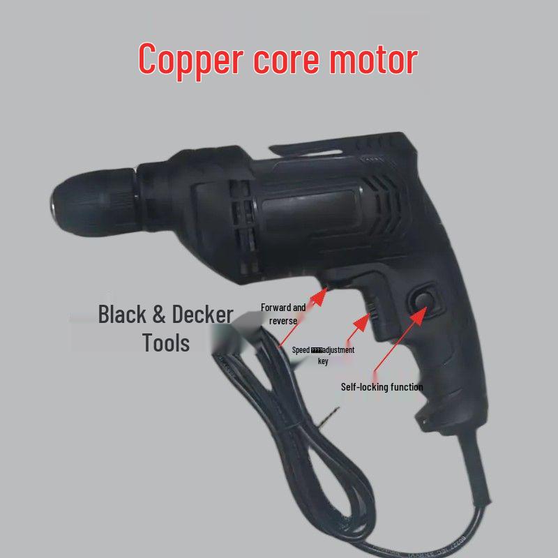 All-Copper Handheld Electric Drill - Forward/Reverse Speed, Adjustable Power Levels, Original Impact, Full Set - Clearance Sale!