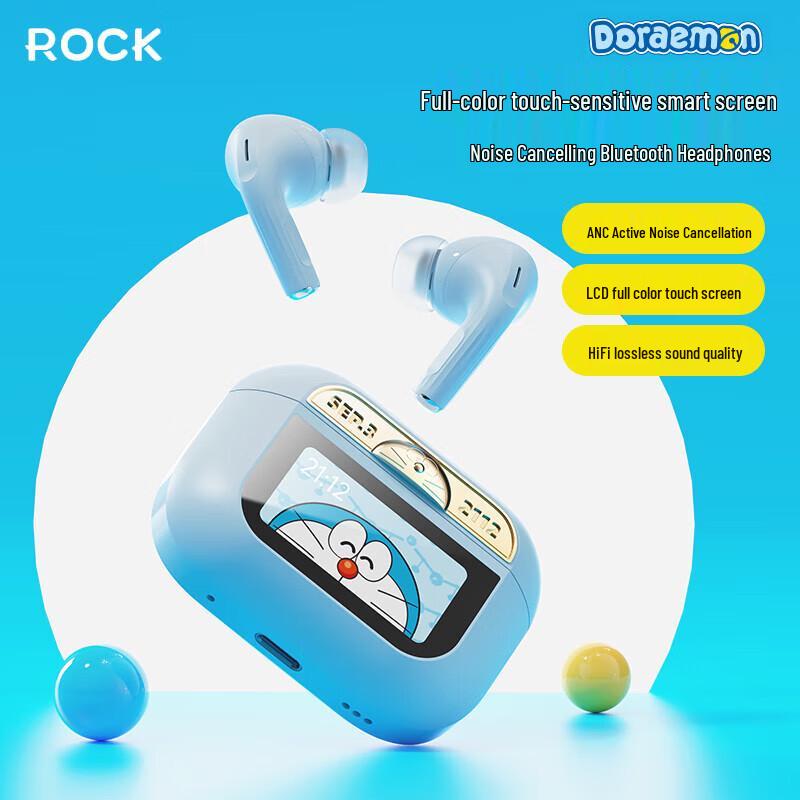 

ROCK Doraemon A5 Pro Smart Screen ANC Earbuds