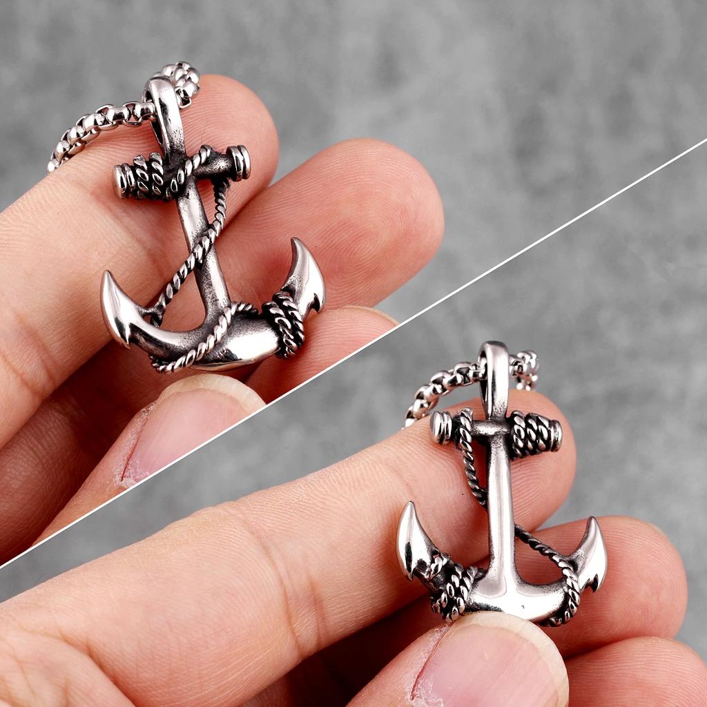 Creative Sea Anchor Sailor Man Men Necklaces Chain Pendants Punk Rock Hip Hop Unique for Male Boy Fashion Jewelry Gift Wholesale