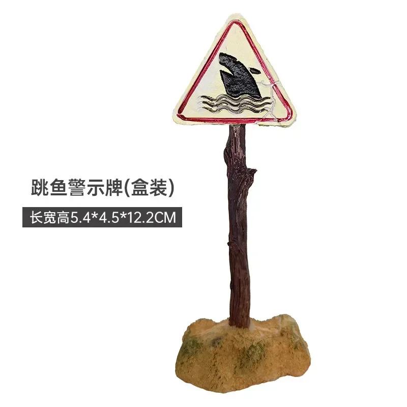Aquarium Harz Ornamente Dekorative Ornamente Simulierte Hai Warnschilder Fisch Landschaft Zubehör Becken Aquarium Hintergrund
