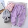 2025 Winter Girls' Cartoon Fleece-Lined Pull-On Pants - Kids' Autumn/Winter Casual One-Piece Pants