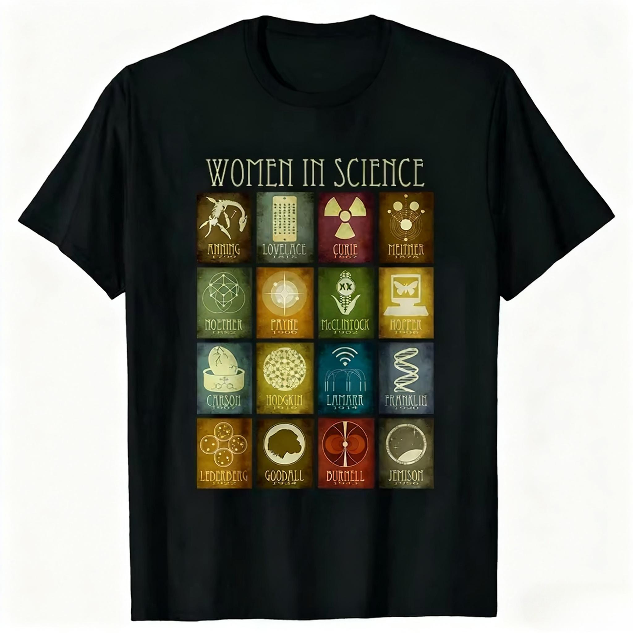 Women in Science T-Shirt Funny Science Clothes Street Fashion Casual Tops Vintage Men Short Sleeve Unisex Humor T Shirt Tees S