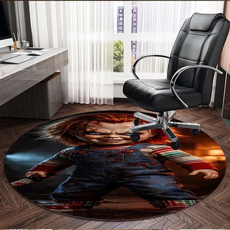 Bride of Chucky Print Round Rug, Washable Floor Carpet, For Entryway Dorm Laundry Room Office Study, Home Decor Birthday Christmas Gift