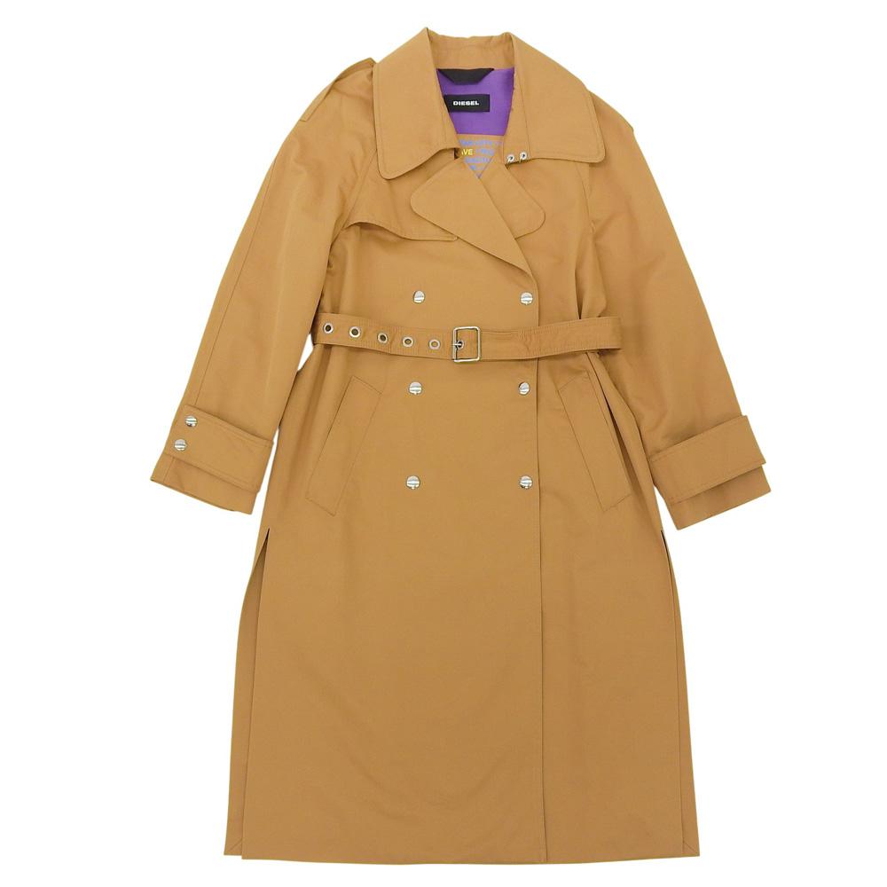DIESEL Rayon and cotton side slit double-breasted belted trench coat, women's, beige, XXS, authentic Japanese domestic product. coat XXS beigeUsed