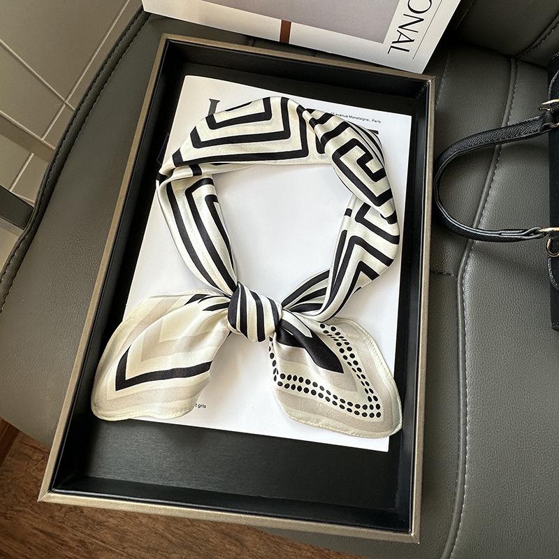 

Модный полосатый шарф из 100% шелка тутового шелкопряда - универсальный, квадратный, 70 см, идеальный подарок 68*68cm