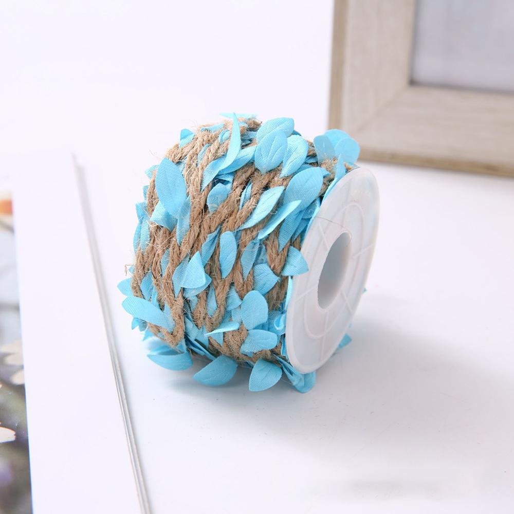 10M Jute Ivy Rattan Artificial Silk Green Leaves Jute Rope Diy Leaf Garland For Wedding Home Party Wall Decoration Fake Plant