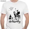Summer Fashion Streetwear Short Sleeve Tees Picasso Don Quixote TShirt Men Funny Casual Streetwear Hip Hop Printed T Shirt
