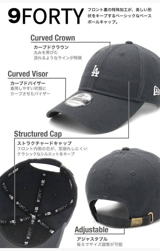 New Era 9FORTY Long Visor Cloth Strap Cap 15164883 NER37C5505 LA Steel Cloud New Era 9FORTY Long Visor Mini Logo MLB ONSPOTZ Special Edition MLB