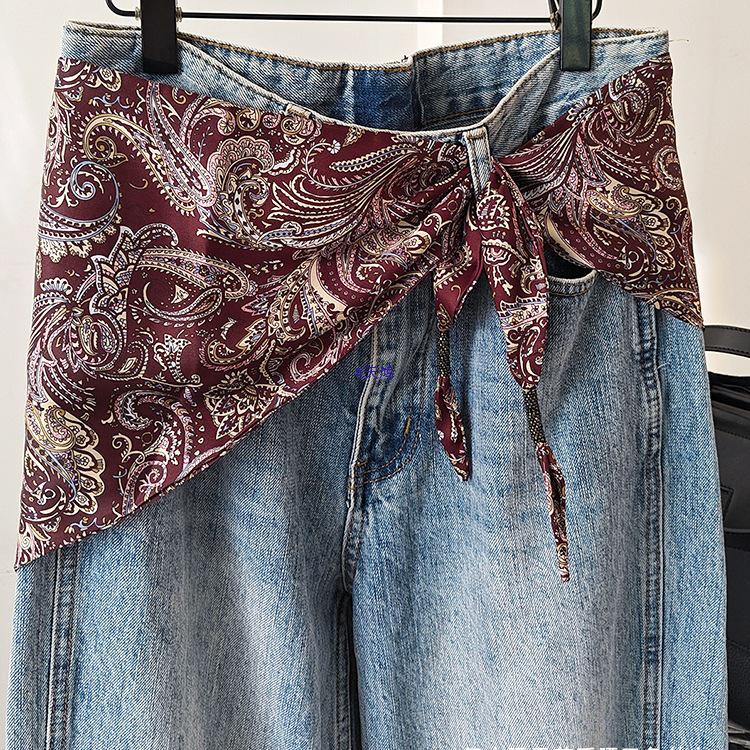 Retro Paisley Silk Scarf: Women's Spring/Summer Versatile Scarf & Waist Accessory